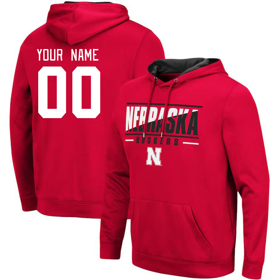 Custom Nebraska Huskers Name And Number College Hoodie-Red - Click Image to Close
